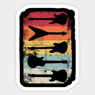 Vintage Retro Guitar Collection Sticker